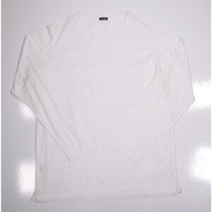 Kiton White Mesh Cotton Long Sleeve Crewneck T-Shirt 48-XXL